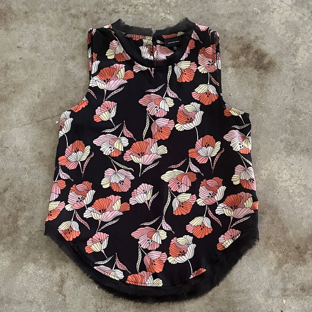 WHO What Wear Sleeveless Floral Print Shell Top